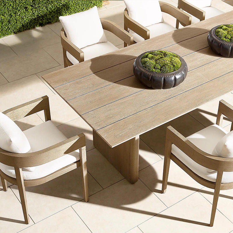 High Quality Customized Outdoor Furniture Outdoor Dining Table Patio Teak Dining Table Set Round Table